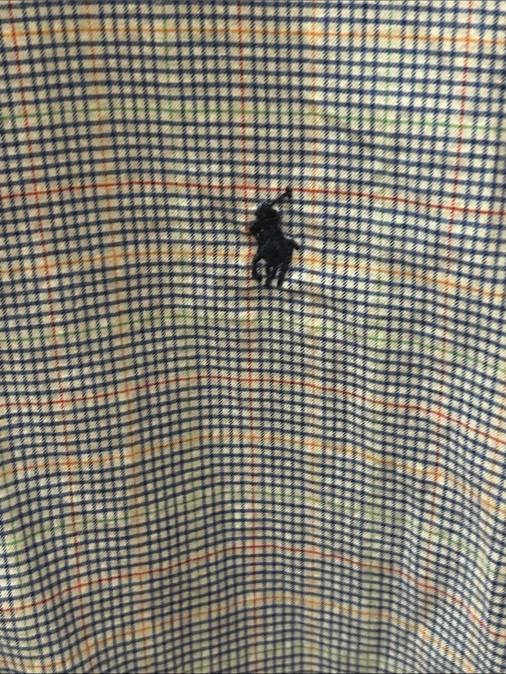Polo Ralph Lauren Large L Spread Collar Blue Plaid Long Sleeve Button Shirt
